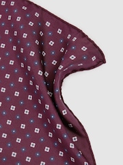 Reiss Bordeaux Cassiano Silk Paisley Print Pocket Square - Image 3 of 4