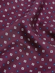 Reiss Bordeaux Cassiano Silk Paisley Print Pocket Square - Image 4 of 4