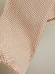 Reiss Neutral Victoria Wool Blend Dogtooth Embroidered Scarf - Image 5 of 5