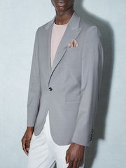 Reiss Dusty Pink Sansone Reversible Silk Pocket Square - Image 2 of 5