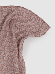 Reiss Dusty Pink Sansone Reversible Silk Pocket Square - Image 4 of 5