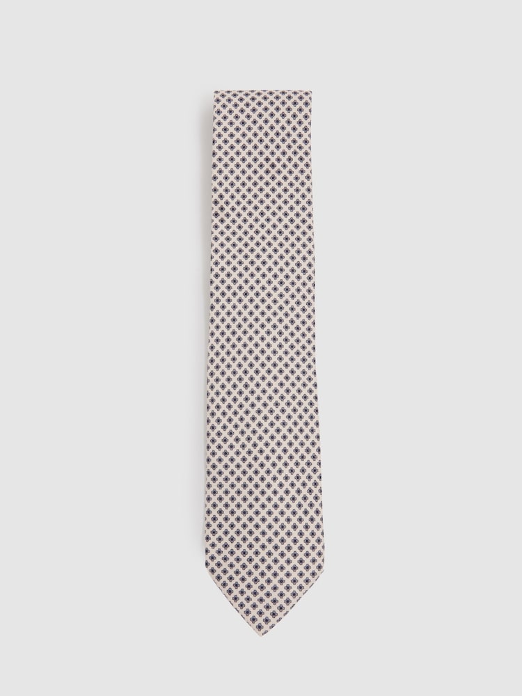 Reiss Ivory Albergo Silk Floral Tie - Image 1 of 5