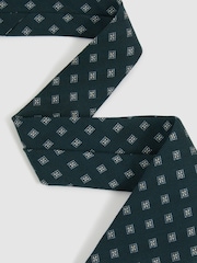 Reiss Forest Green Rimini Wool-Silk Foulard Textured Tie - Image 3 of 5