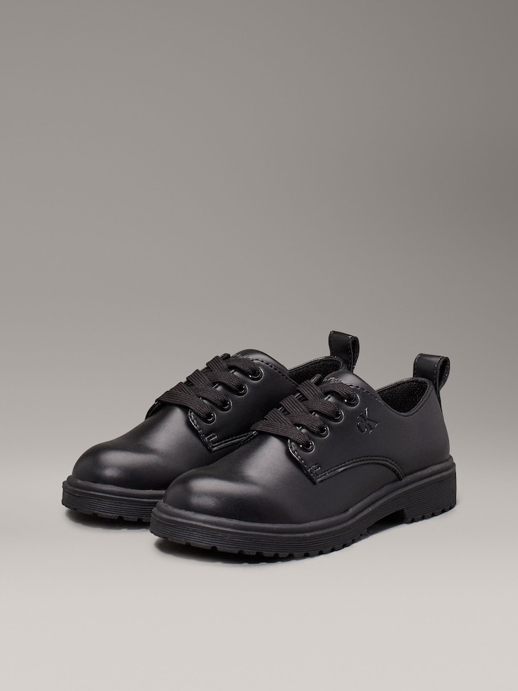Calvin Klein Black Low Cut Lace-Up Shoes - Image 3 of 7