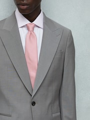 Reiss Dark Pink Ceremony Textured Silk Blend Tie - Image 2 of 5