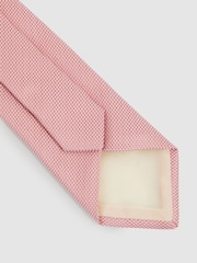 Reiss Dark Pink Ceremony Textured Silk Blend Tie - Image 4 of 5