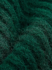 Grønn Mørk - Rund hals Button Knitted Mini Genser Kjole - Bilde 7 av 7