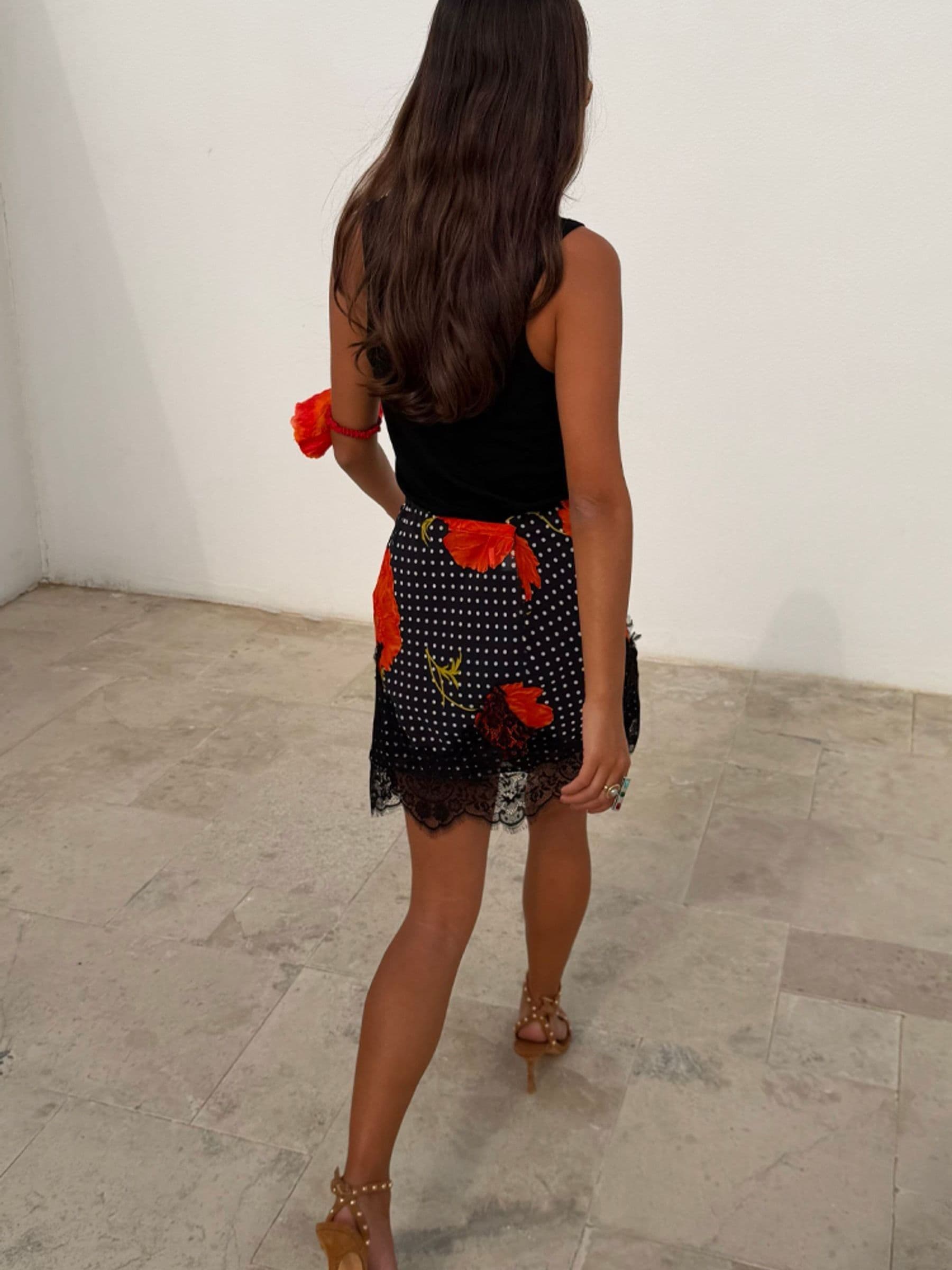 Buy Never Fully Dressed Black Poppy Polka Dot Mini Maeva Skirt