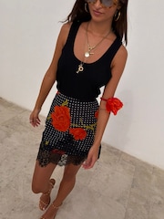 Never Fully Dressed Black Poppy Polka Dot Mini Maeva Skirt - Image 4 of 6