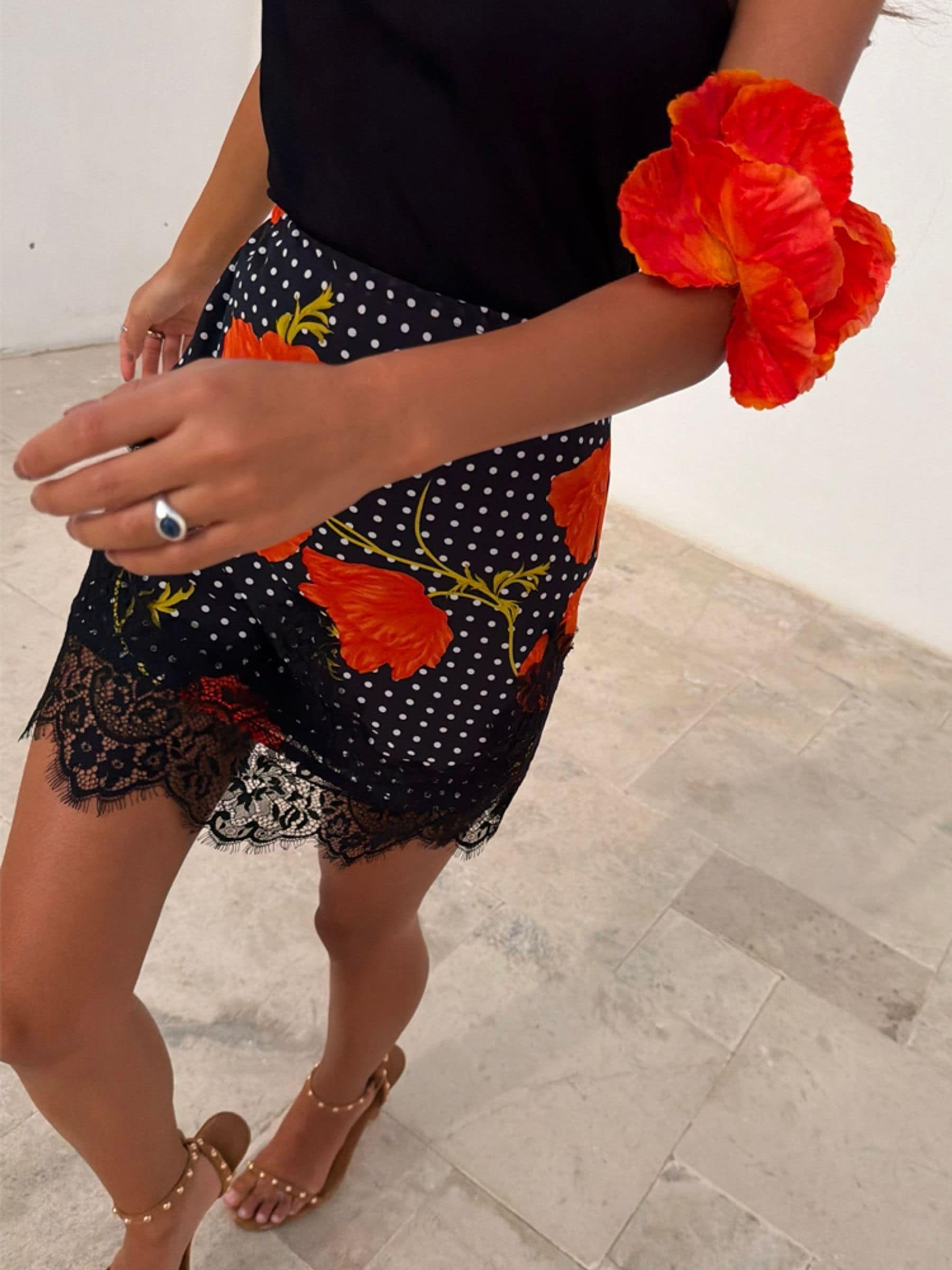 Buy Never Fully Dressed Black Poppy Polka Dot Mini Maeva Skirt