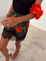 Never Fully Dressed Black Poppy Polka Dot Mini Maeva Skirt - Image 5 of 6
