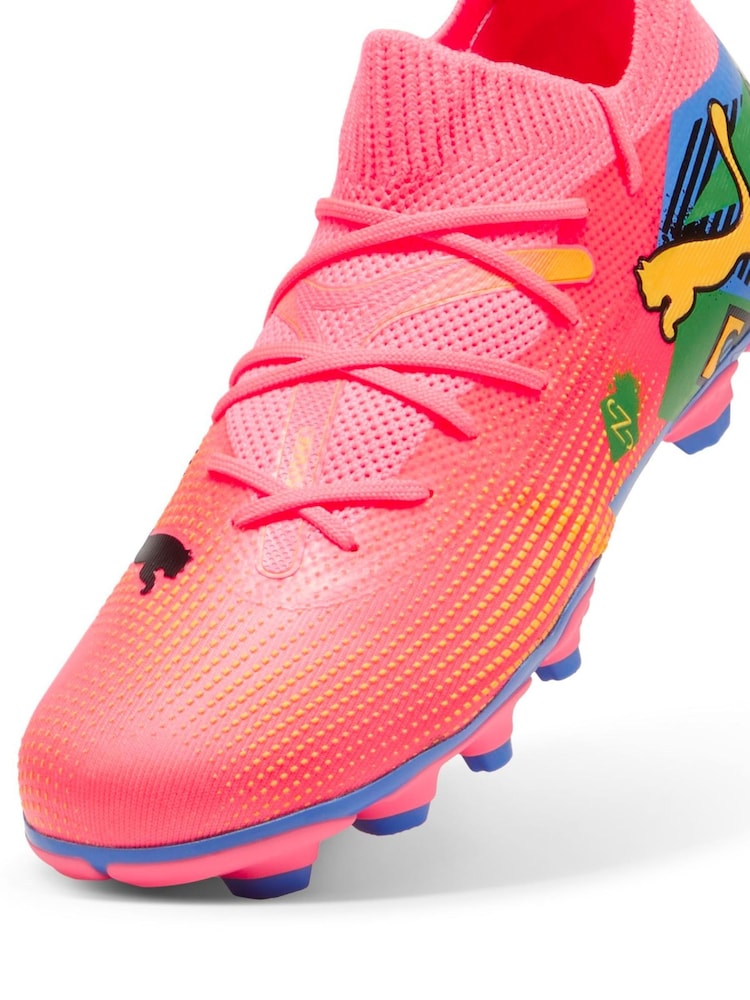 Puma Orange Neymar Jr Future Kids Firm Ground Football Boots - Image 5 of 6