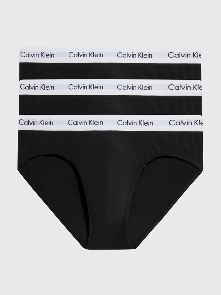Calvin Klein Black Cotton Stretch Hip 3-Pack Boxer Briefs - Image 1 of 4 Calvin Klein Black Cotton Stretch Hip 3-Pack Boxer Briefs - Image 1 of 4
