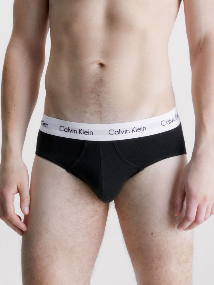 Calvin Klein Black Cotton Stretch Hip 3-Pack Boxer Briefs - Image 2 of 4 Calvin Klein Black Cotton Stretch Hip 3-Pack Boxer Briefs - Image 2 of 4
