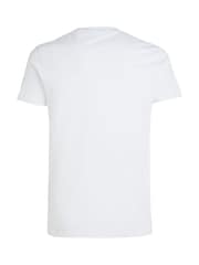 Calvin Klein White 100% Cotton Logo Slim T-Shirt - Image 2 of 3