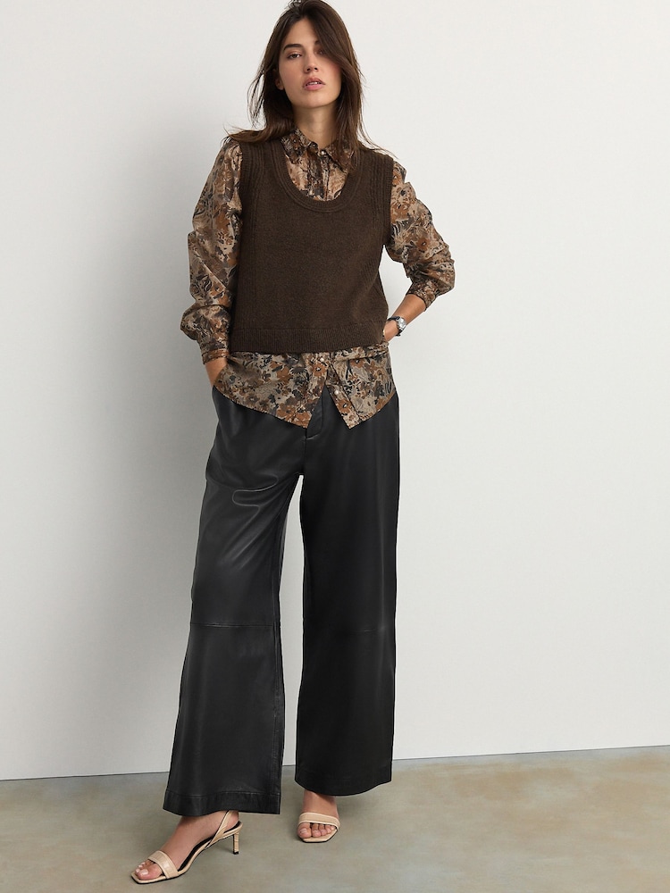 Brown Neutral Knitted Tank - Image 2 of 8