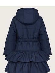 Monsoon Blue Belted Ruffle Coat - Image 2 of 3