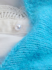 Blue Bright Supersoft Layer Jumper With Gem Button Shirt - Image 6 of 7