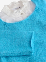 Blue Bright Supersoft Layer Jumper With Gem Button Shirt - Image 7 of 7