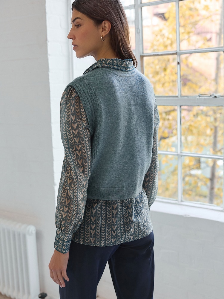 Blue Chambray Knitted Tank - Image 4 of 7