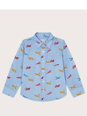 Monsoon Blue Plane Print 100% Cotton Shirt - Image 1 of 3