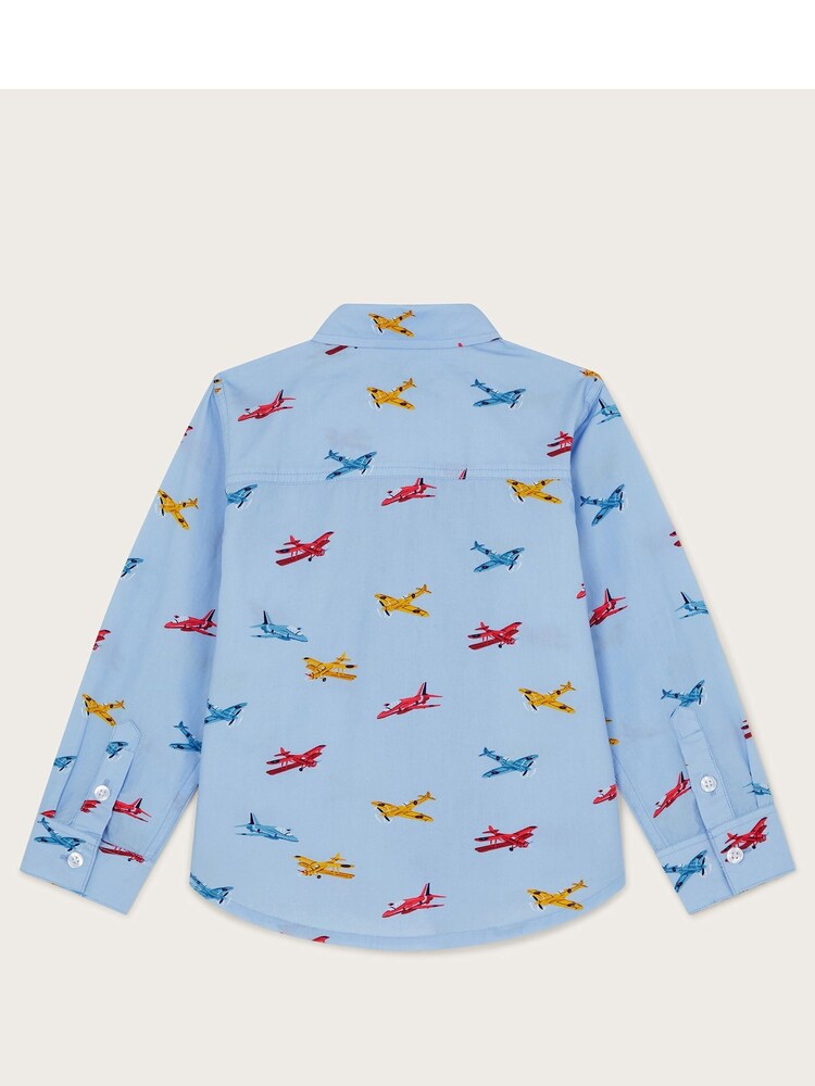 Monsoon Blue Plane Print 100% Cotton Shirt - Image 2 of 3
