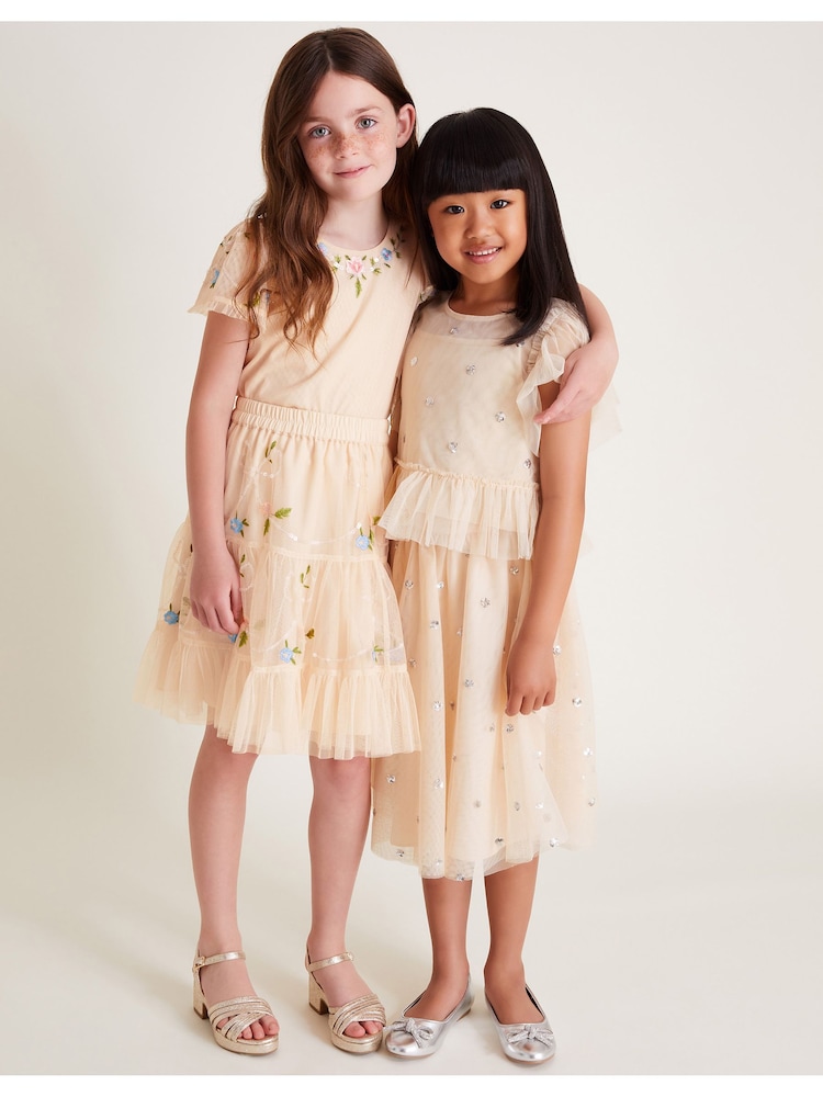 Monsoon Pink Embellished Spot Skirt and Top Set - Image 1 of 5