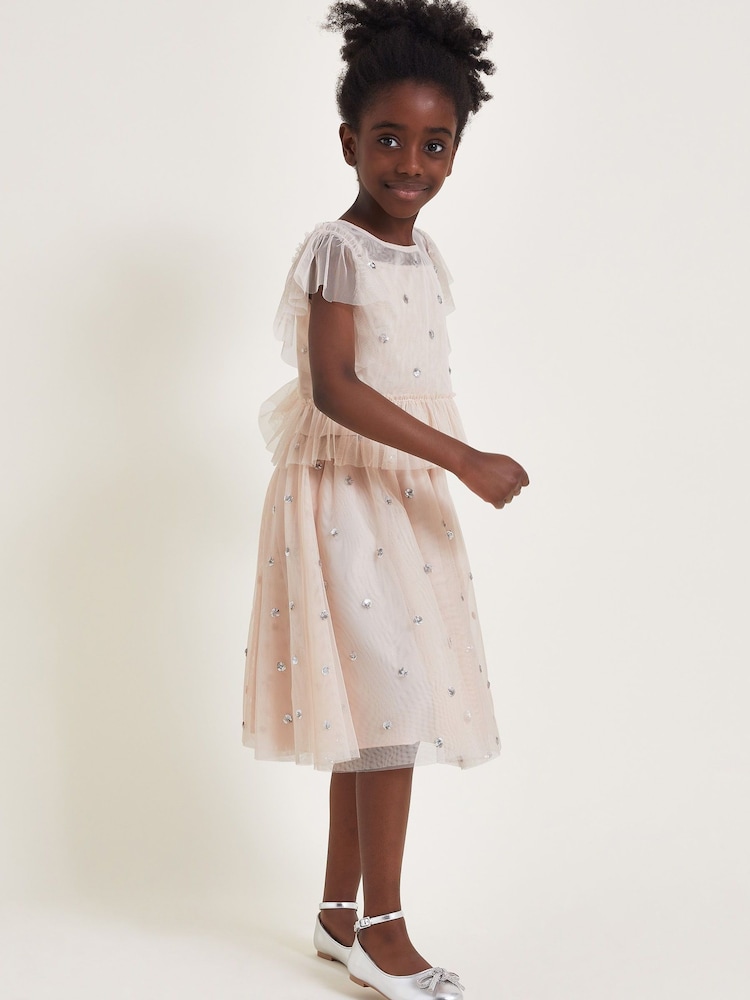 Monsoon Pink Embellished Spot Skirt and Top Set - Image 2 of 5