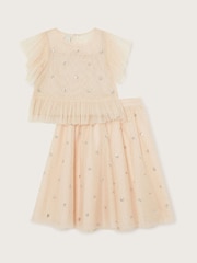 Monsoon Pink Embellished Spot Skirt and Top Set - Image 3 of 5