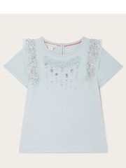 Monsoon Blue Sequin Embellished T-Shirt - Image 2 of 4