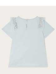 Monsoon Blue Sequin Embellished T-Shirt - Image 3 of 4