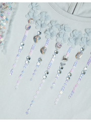 Monsoon Blue Sequin Embellished T-Shirt - Image 4 of 4