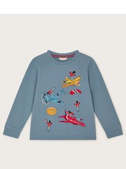 Monsoon Blue London Vintage Planes 100% Cotton T-Shirt - Image 1 of 3