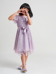 Monsoon Purple Amelia Embroidered Dress - Image 1 of 5
