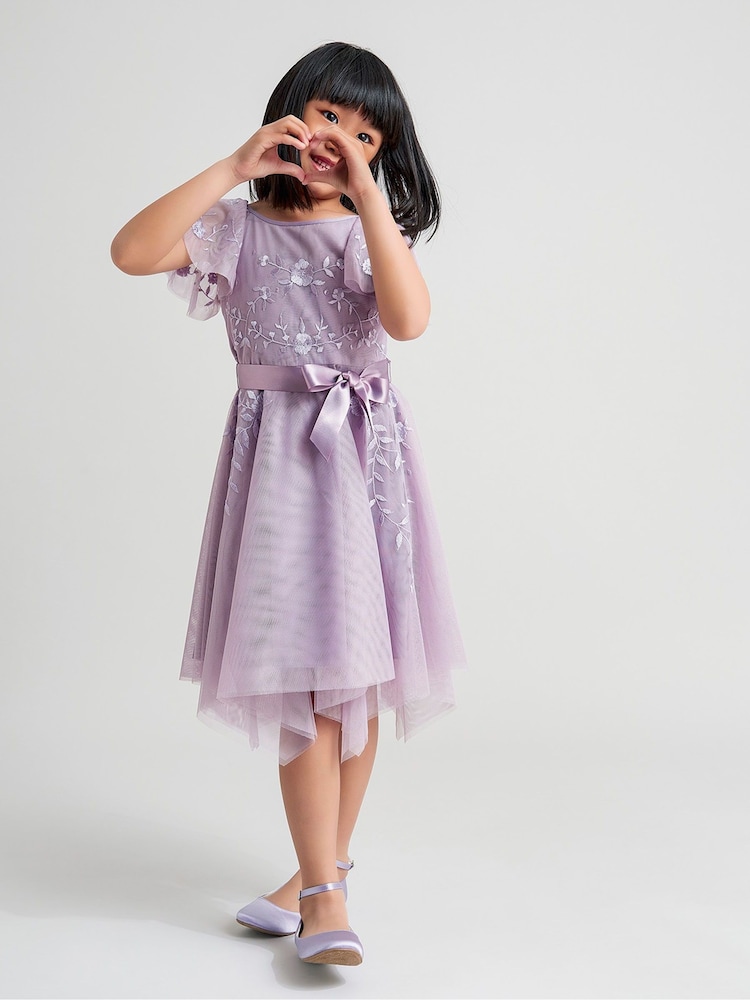 Monsoon Purple Amelia Embroidered Dress - Image 1 of 5