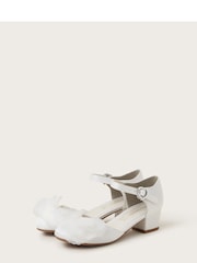 Monsoon White Embellished Pearly Buckle Heels - Image 1 of 3
