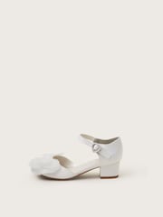 Monsoon White Embellished Pearly Buckle Heels - Image 3 of 3