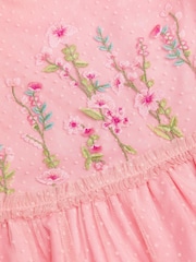 Monsoon Pink Floral Embellished Dobby Dress - Image 3 of 3