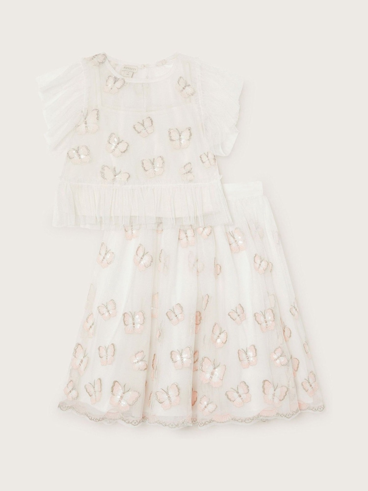 Monsoon Natural Embellished Butterfly Skirt and Top Set - Image 2 of 4