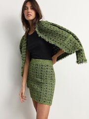 Green Lime Co-ord Knitted Mini Skirt - Image 1 of 7