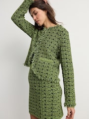 Green Lime Co-ord Knitted Mini Skirt - Image 2 of 7