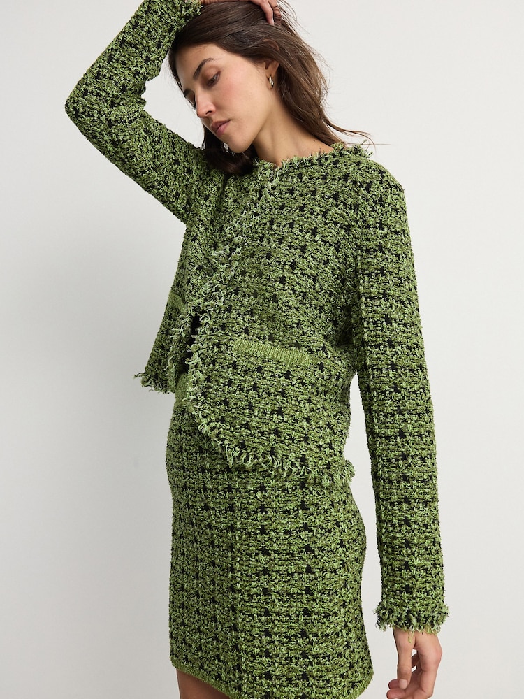 Green Lime Co-ord Knitted Mini Skirt - Image 2 of 7