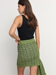 Green Lime Co-ord Knitted Mini Skirt - Image 3 of 7