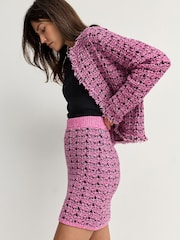 Pink Co-ord Knitted Mini Skirt - Image 1 of 8