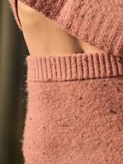 Pink Blush Neppy Knitted Column Midi Skirt with Wool - Image 5 of 8