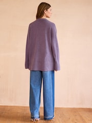 Purple 100% Wool Premium Crew Neck Jumper - Image 3 of 8