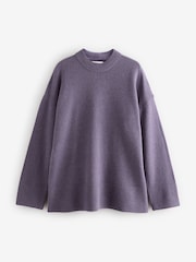 Purple 100% Wool Premium Crew Neck Jumper - Image 6 of 8