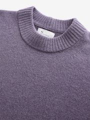 Purple 100% Wool Premium Crew Neck Jumper - Image 7 of 8