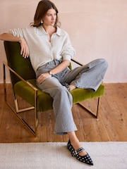 Grey Premium Soft Touch Collared Button Down Knitted Shirt with Alpaca - Image 4 of 7