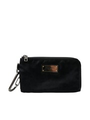 Dolce & Gabbana Nylon and Calfskin Pouch Black Bag with Bigalvanic Plaque - Image 1 of 3
